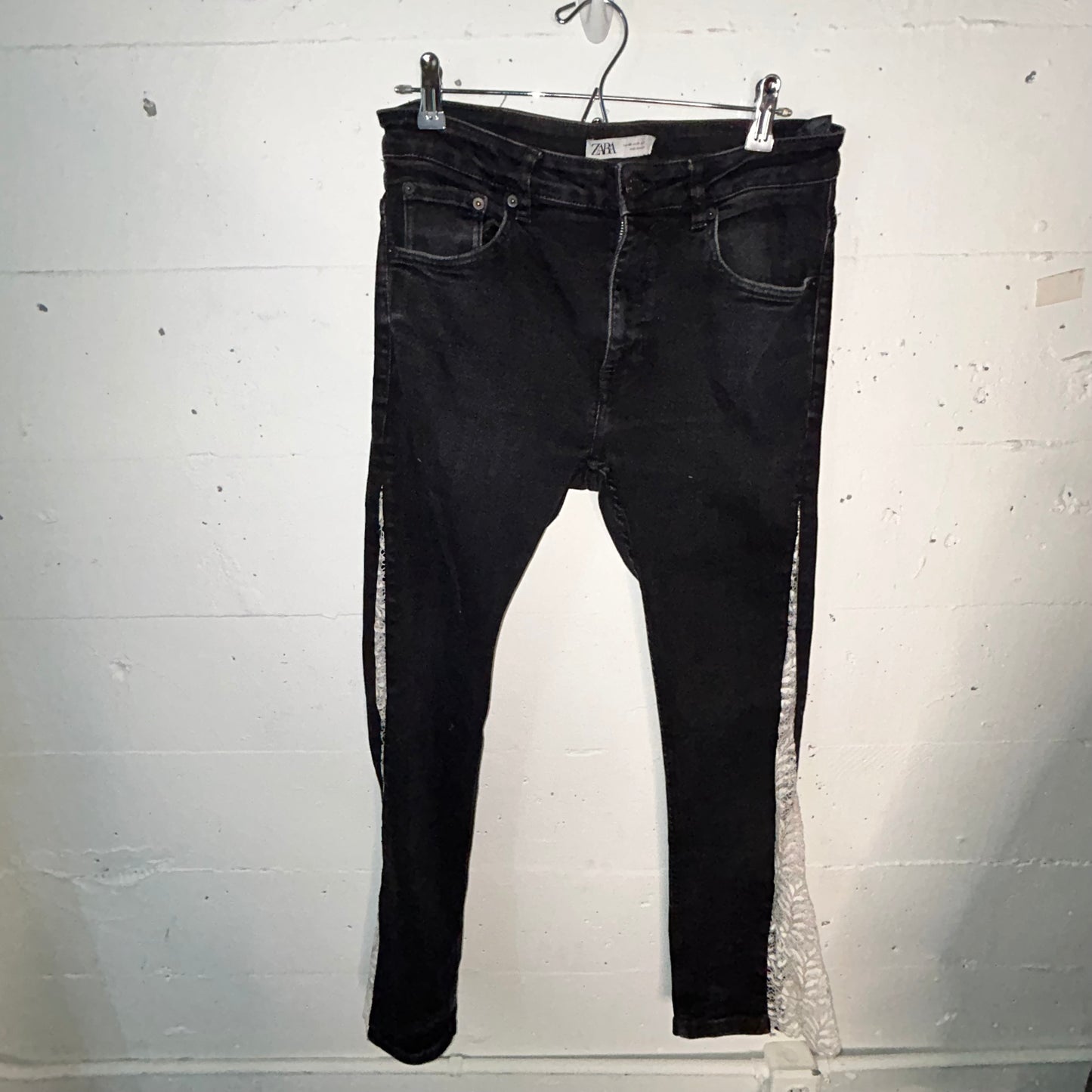 Black Betty Reworked Flared Lace Denim
