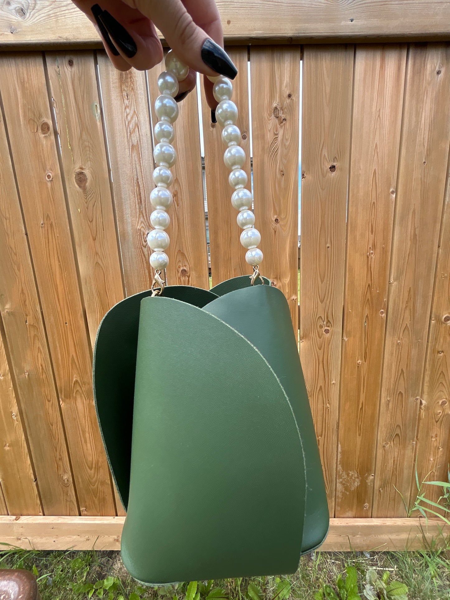 Sage Pearl Blossom Mini Satchel