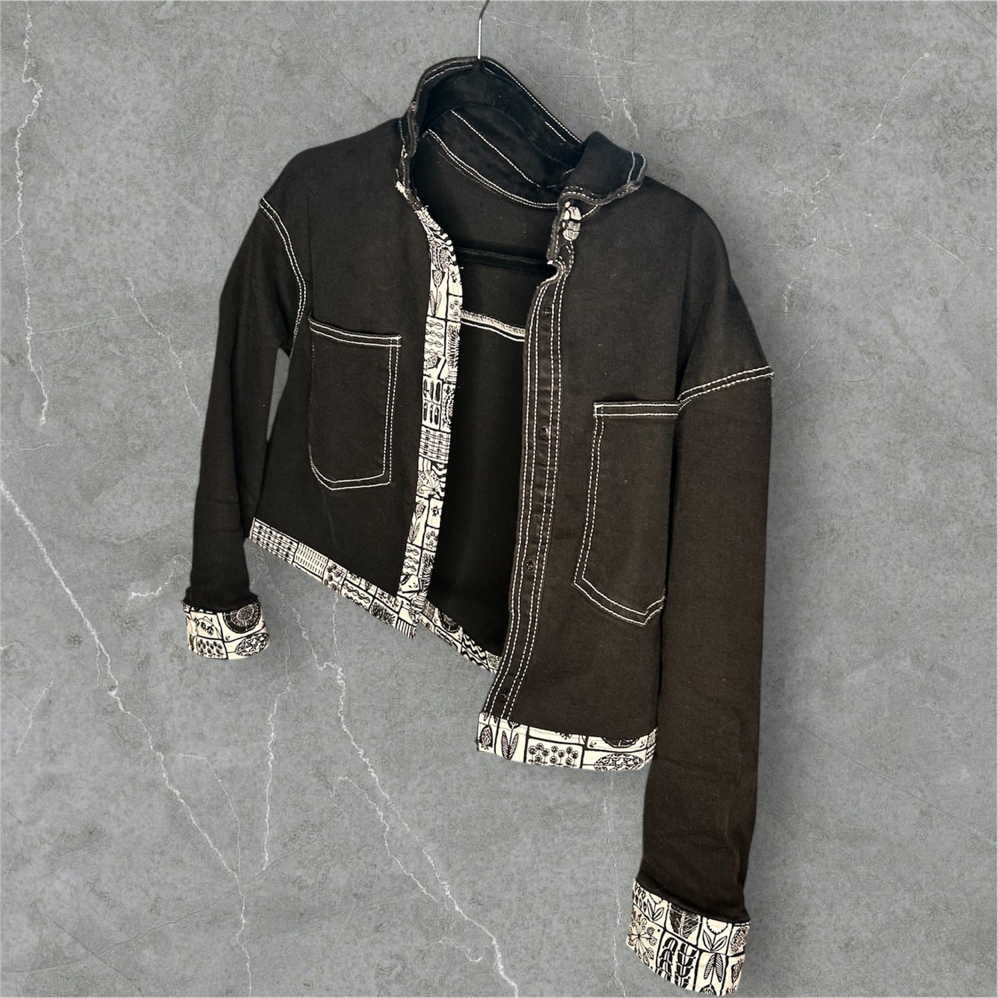 Up cycled Noir Denim Jacket