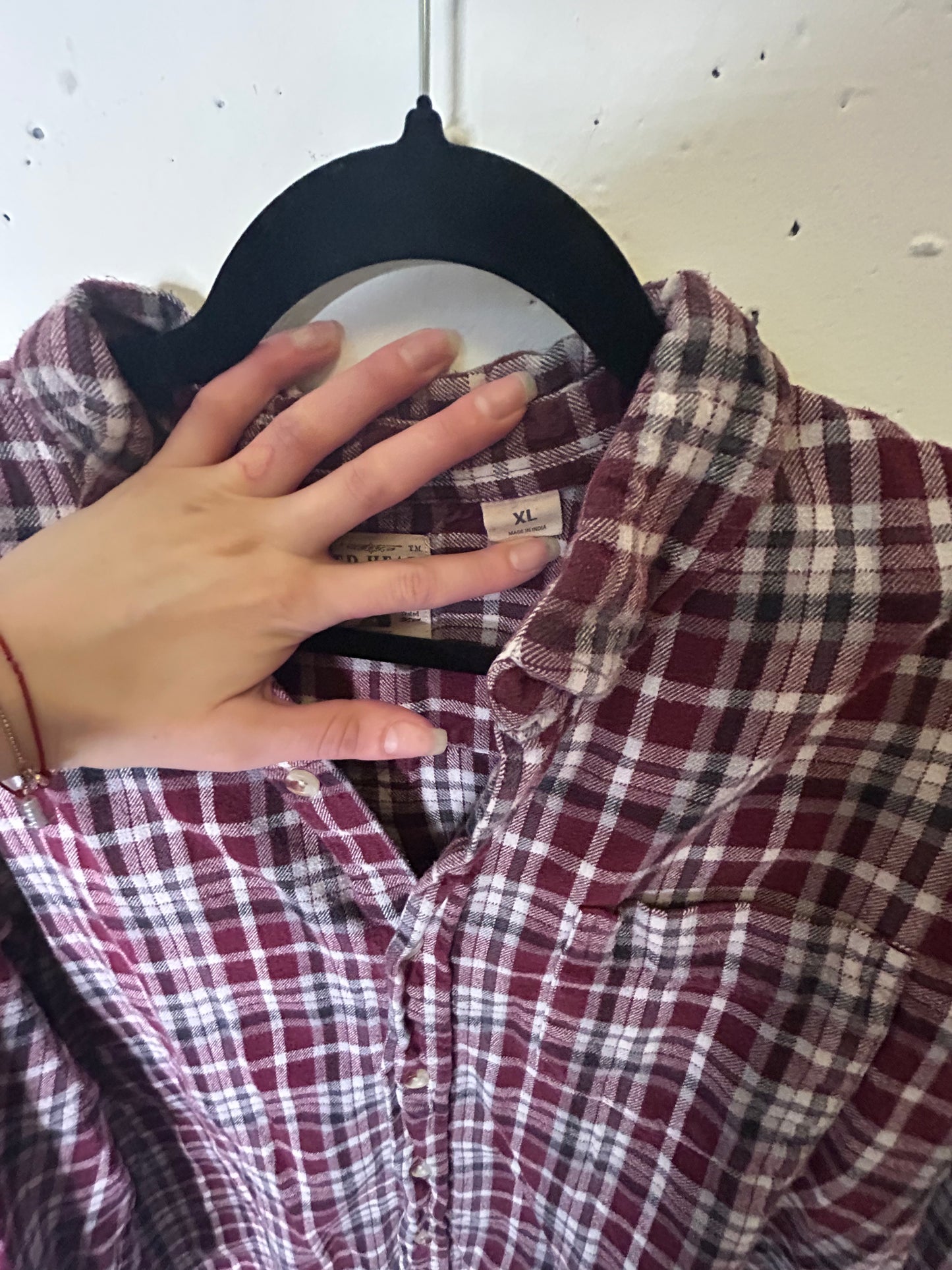 Berry Red Plaid | Oversized Button Down | M-L