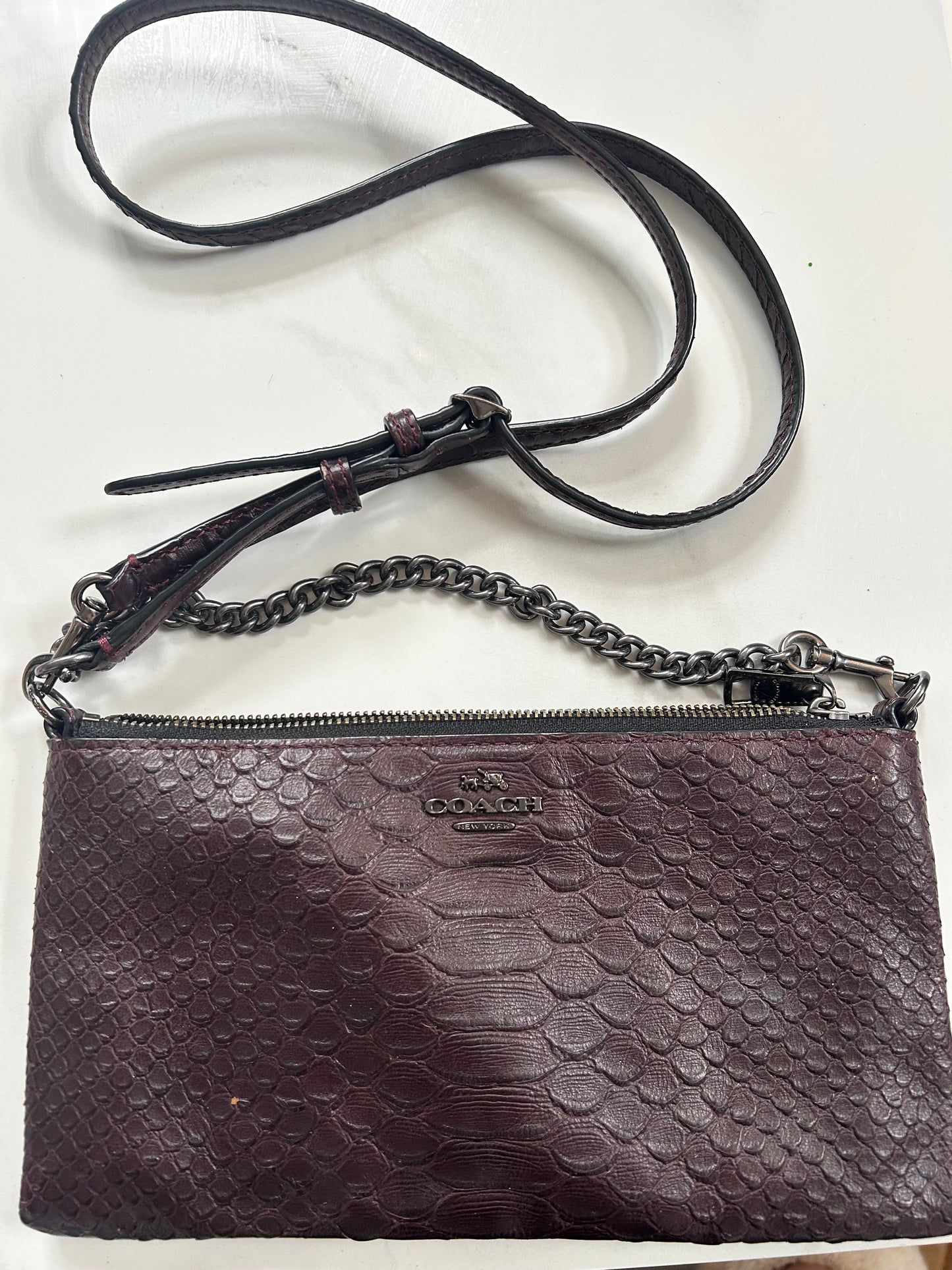 OG Coach Chocolate SnakePrint Mini Clutch or Crossbody