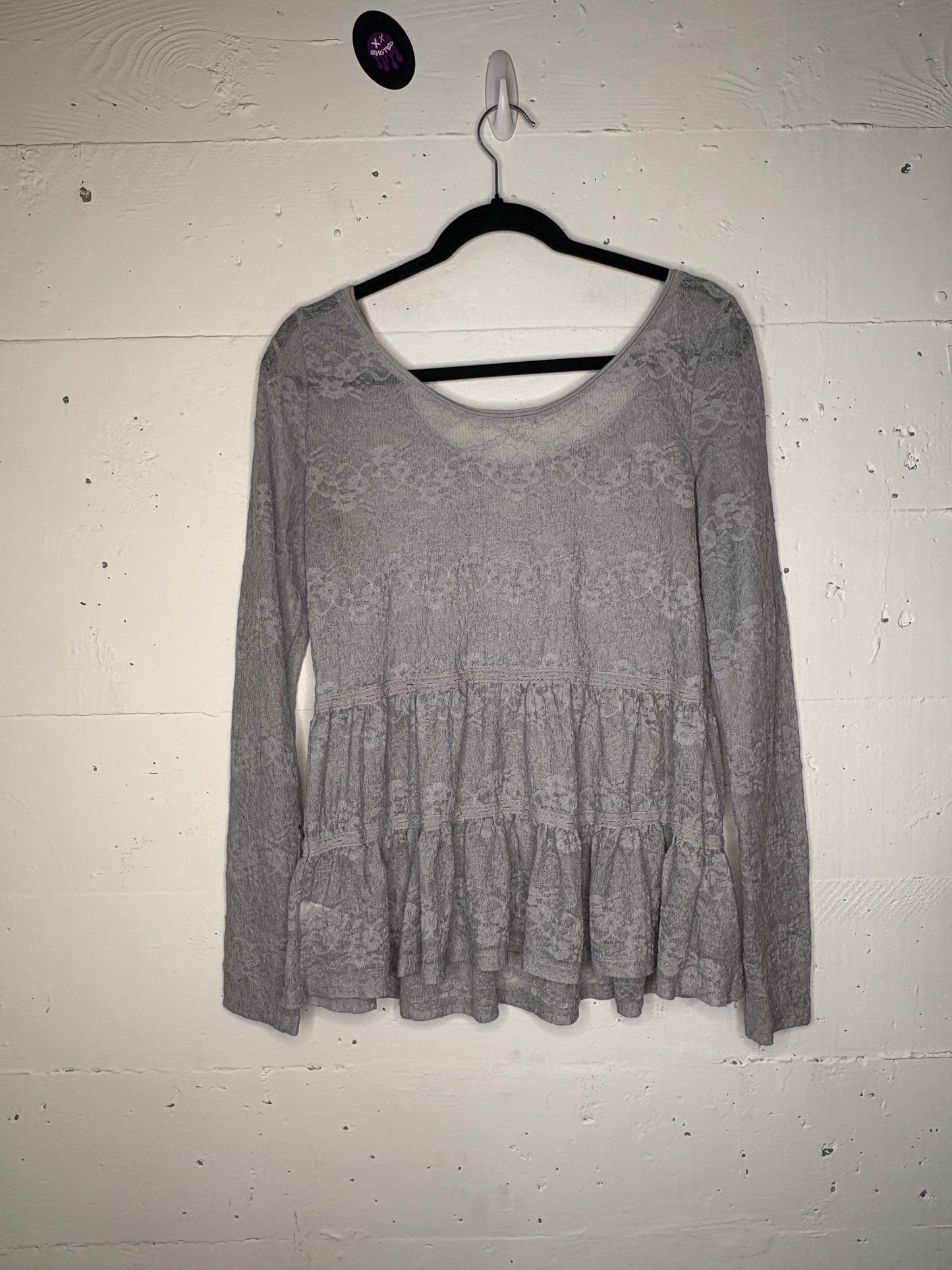 Powder Blue Peplum Lace Blouse