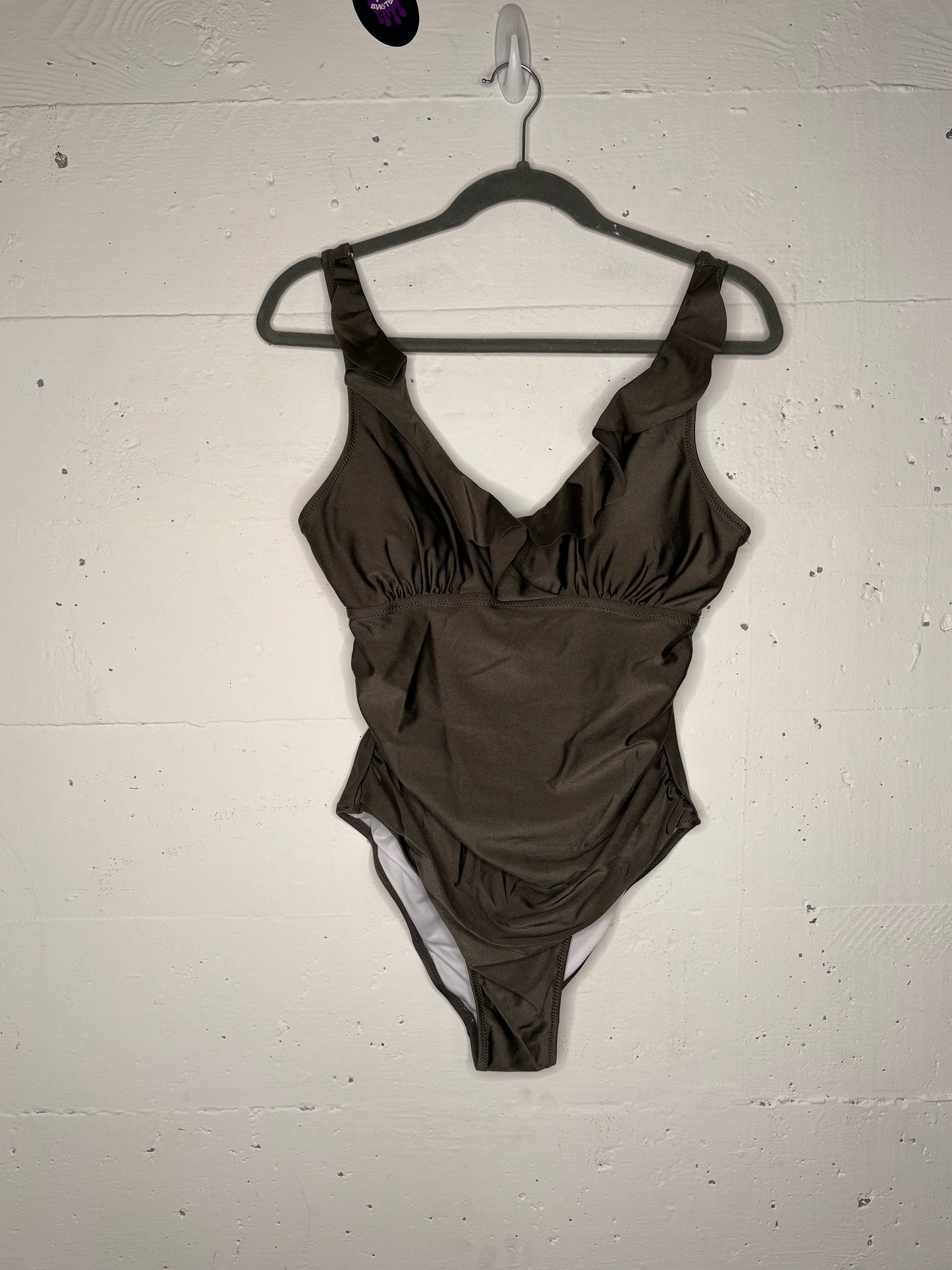 Olive Ruffle Detail Body/Swim Suit | S-M