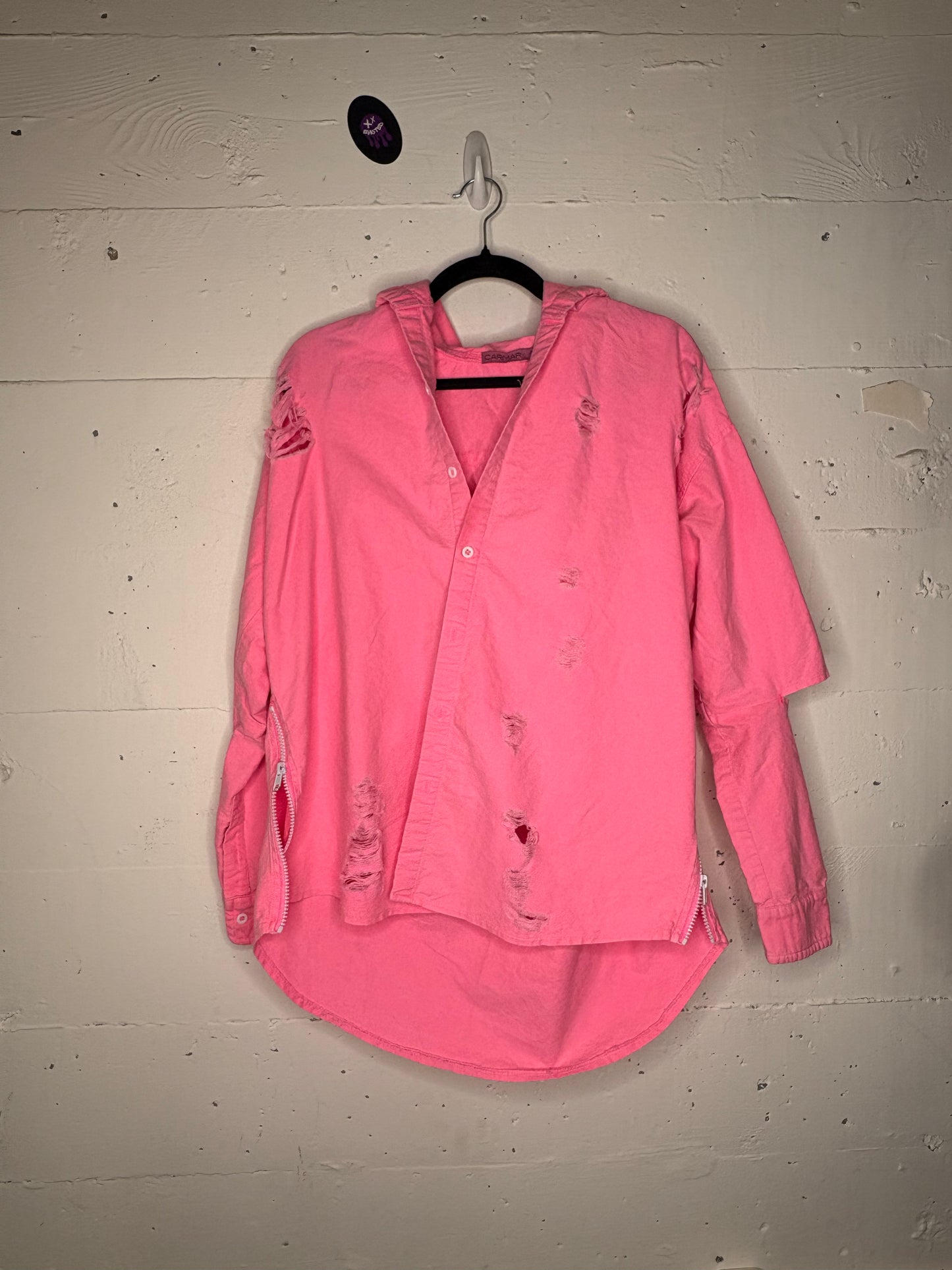 Festival Highlighter Pink Overcoat with elbow outs