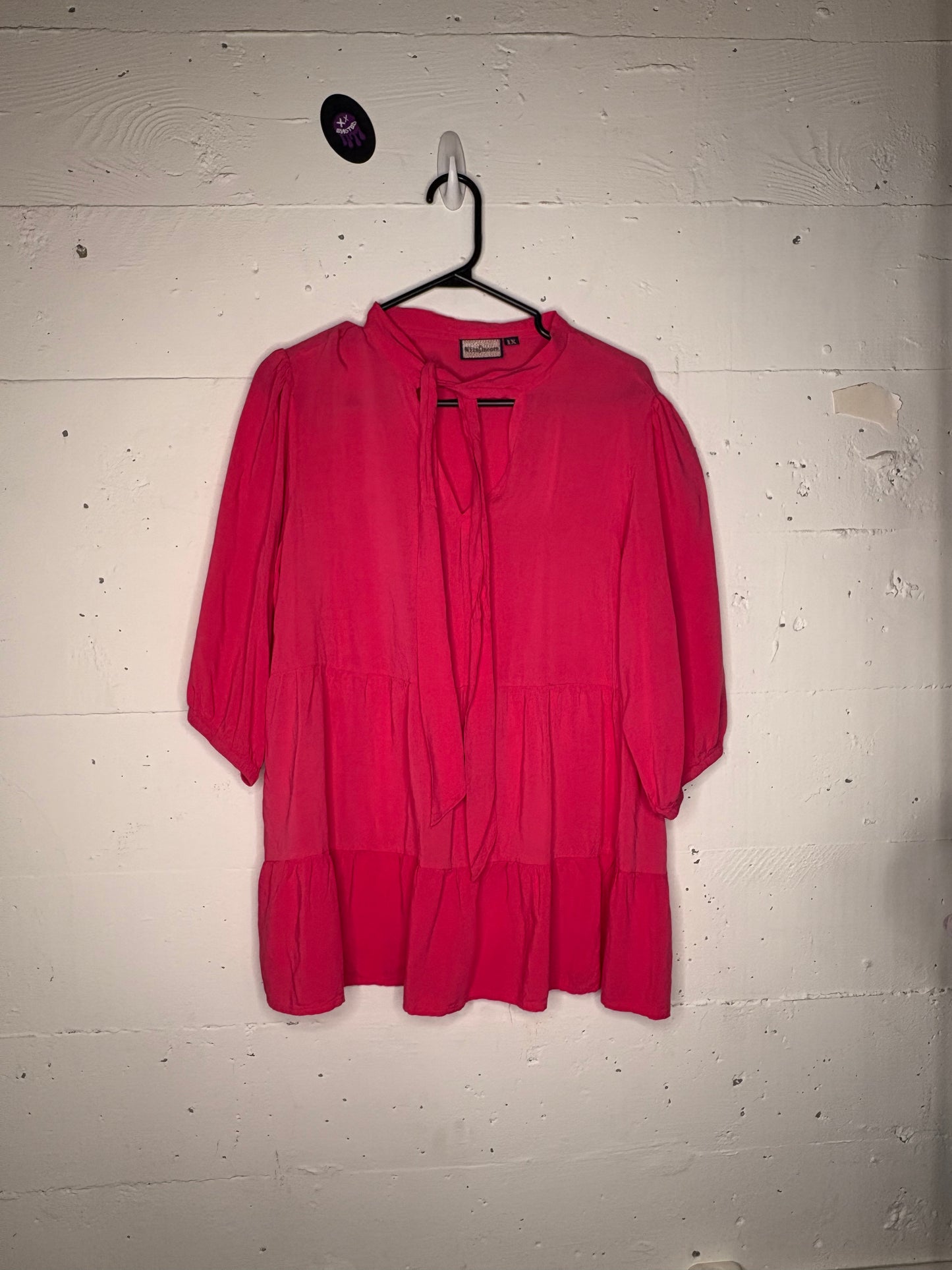 Hot Pink Peplum Tunic L-XXL