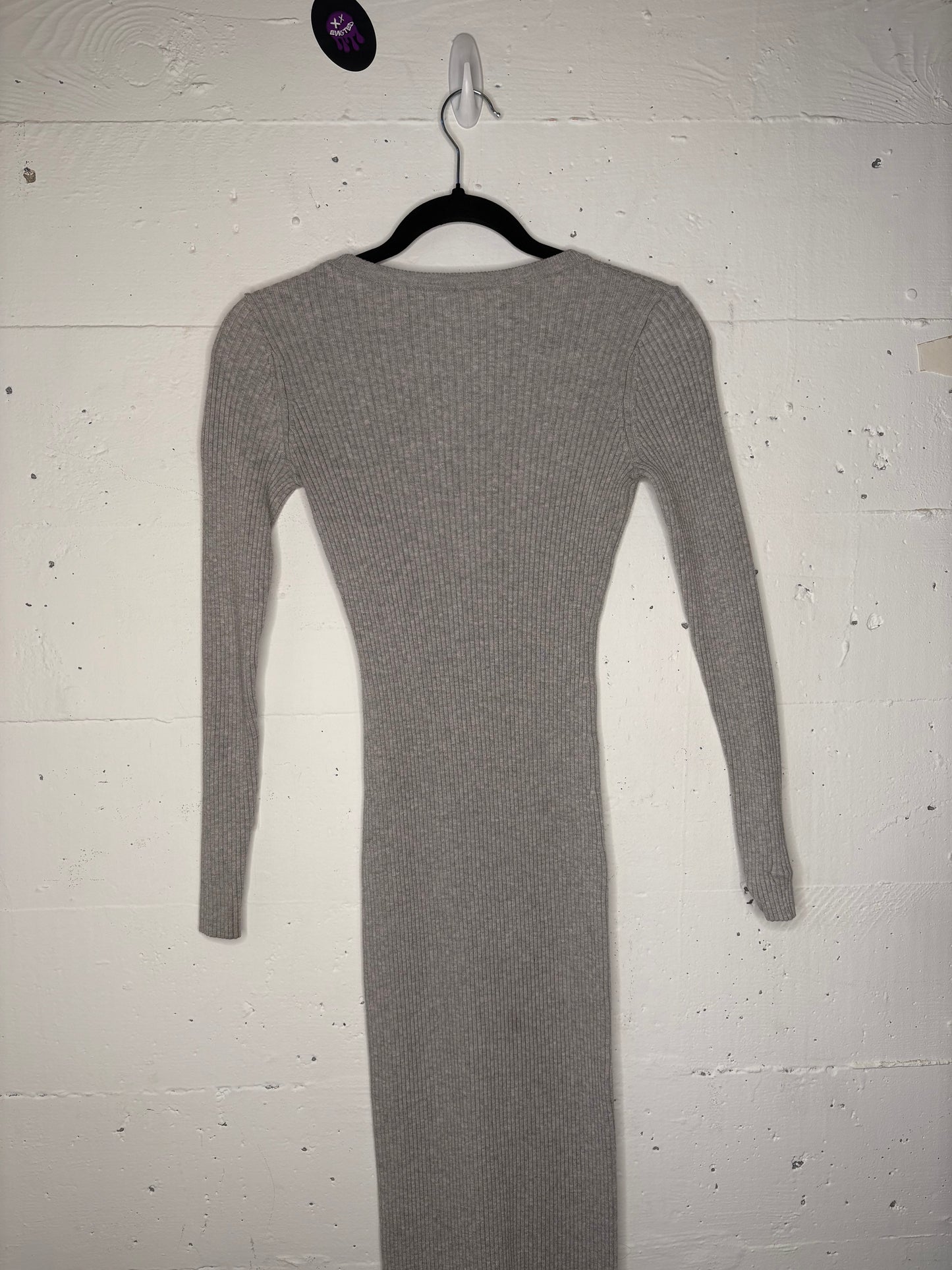 Heather Grey Aritzia Babaton to the floor Ribbed Dress | S-M