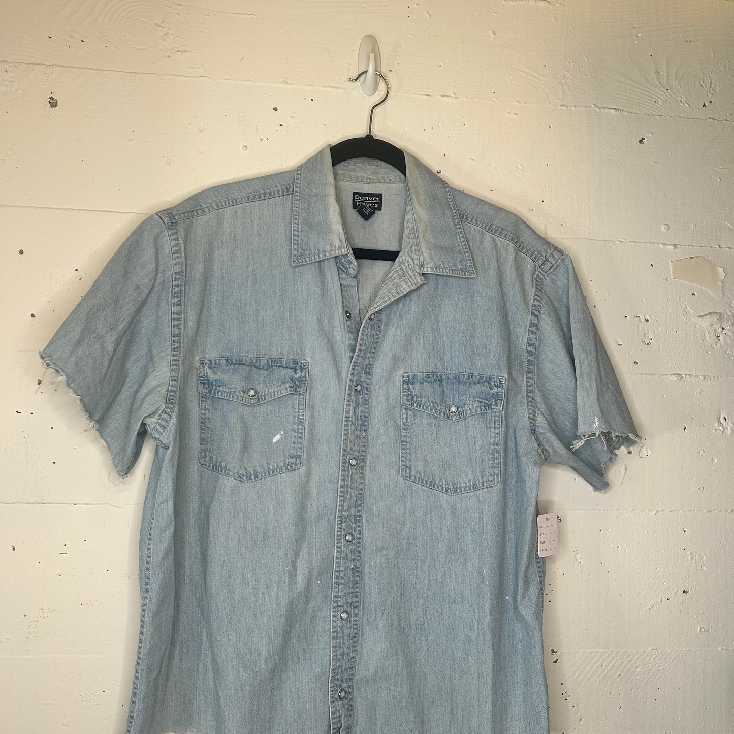 Unisex Medium Denim Button Down Artist Tunic