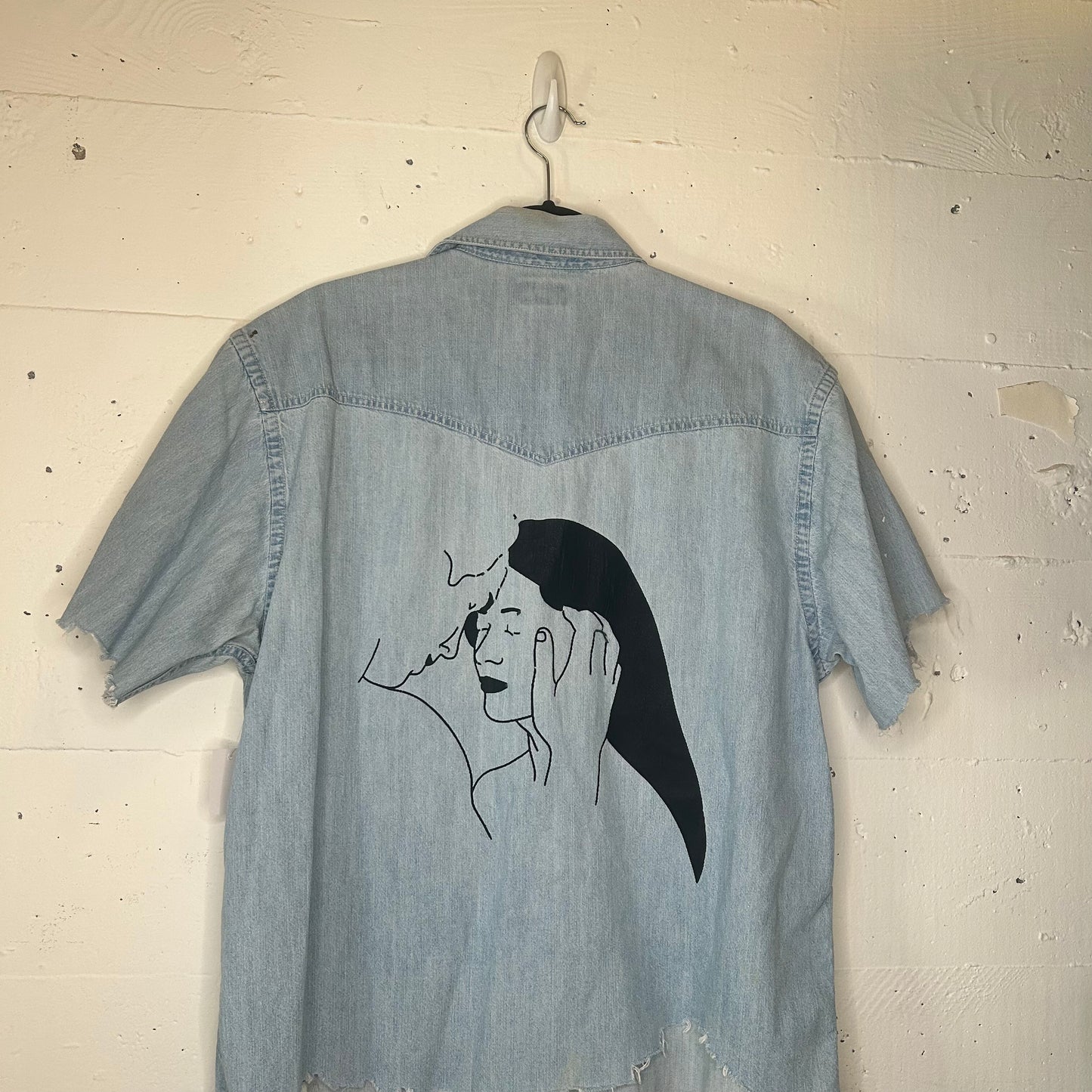 Unisex Medium Denim Button Down Artist Tunic