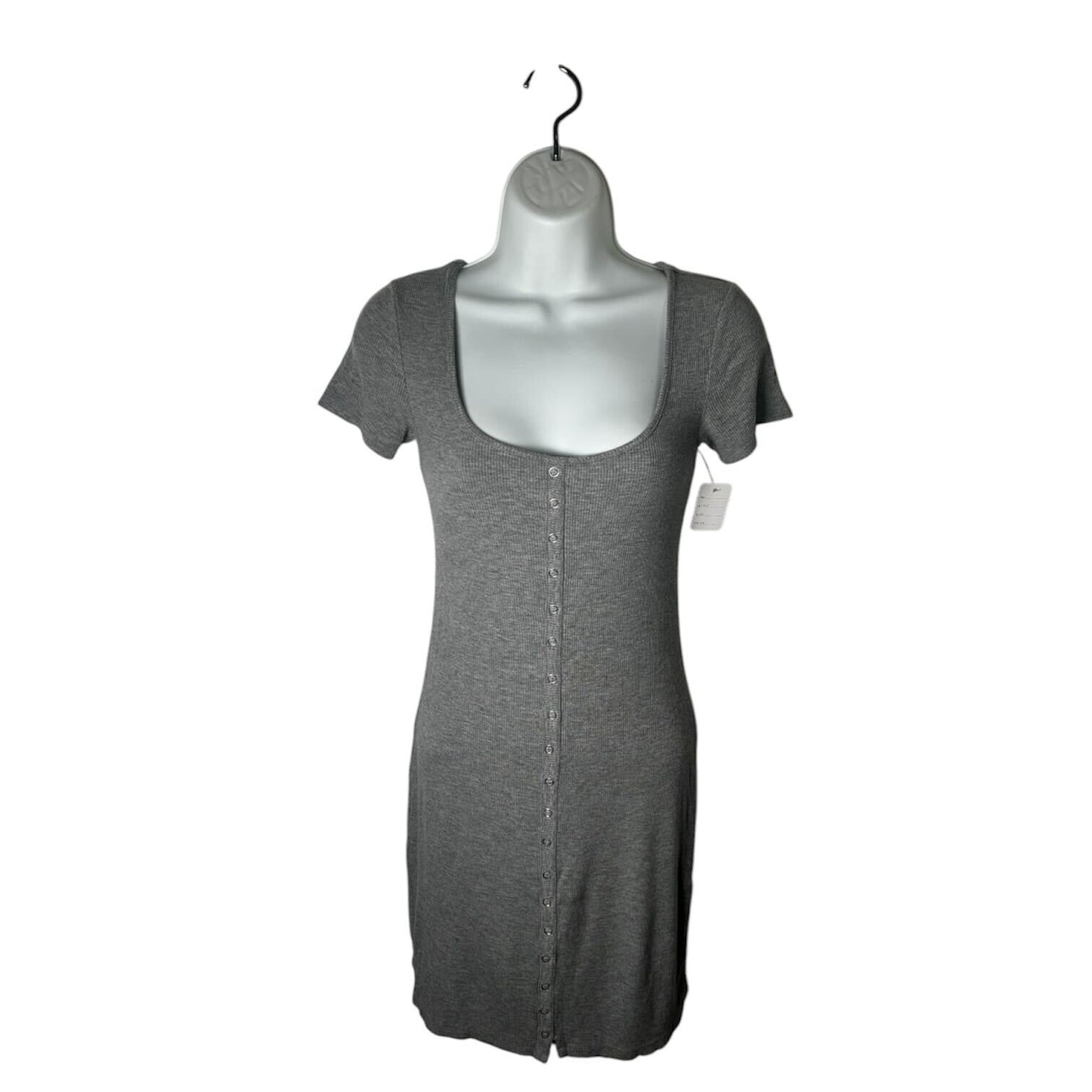 Button down Heather Grey Scoop Dress | S-M