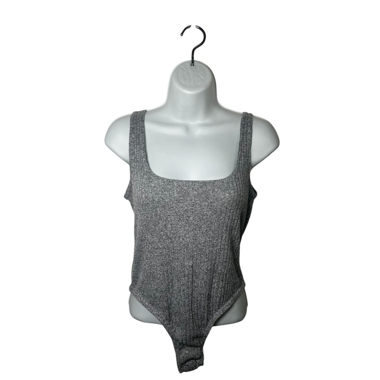 Basics Ribbed Heather Grey Bodysuit | S-M