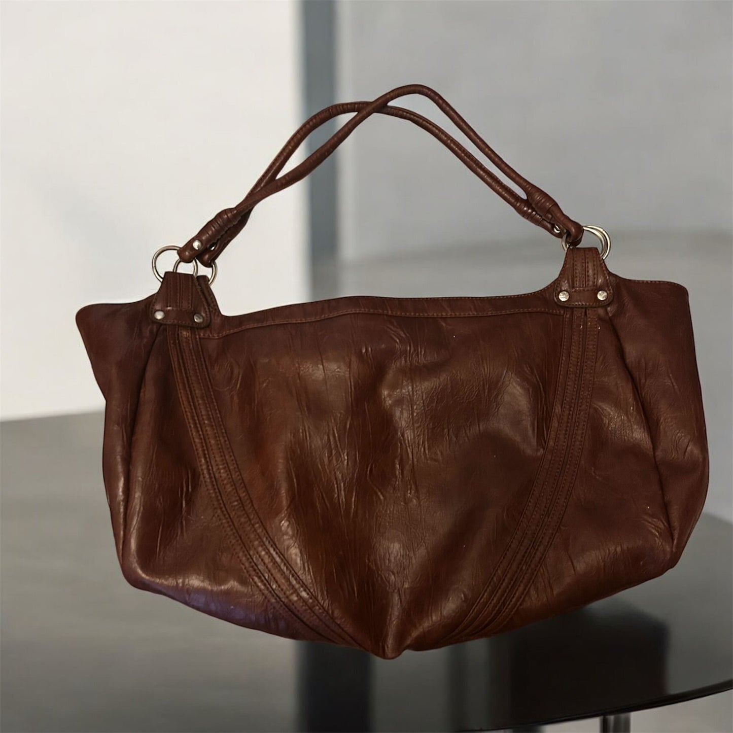 Slouchy SPY Shoulder bag - minimal eustress - Honey Brown