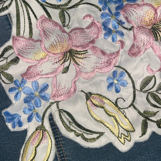Reworked Baby Blue cropped Denim