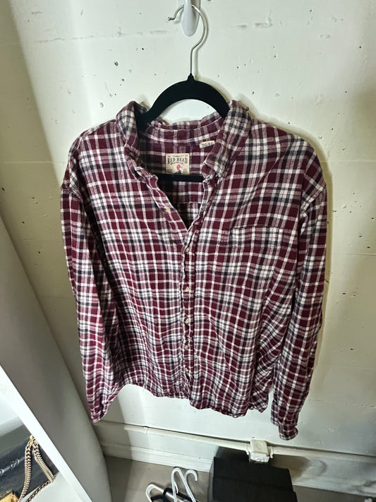 Berry Red Plaid | Oversized Button Down | M-L