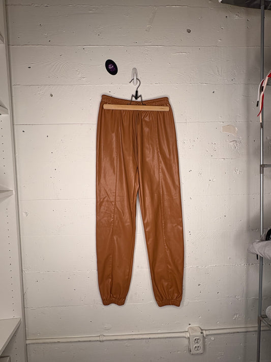 Tan Pleather Pant S-M