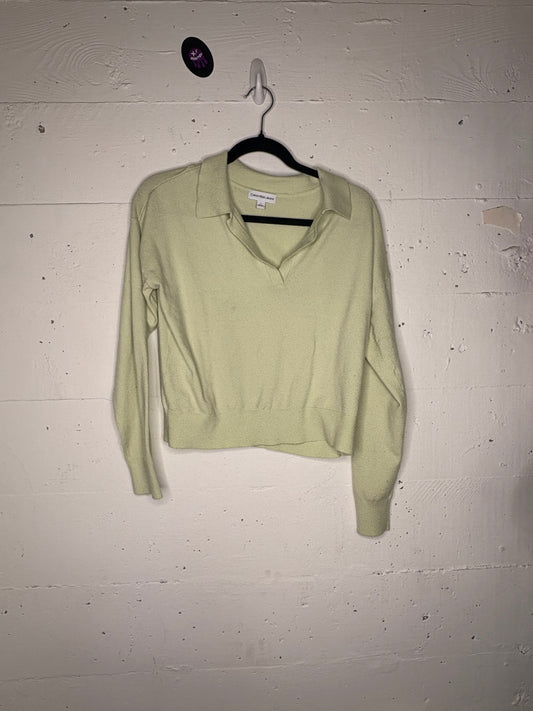 Calvin Klein Mint Green Longsleeve Polo Knit | S-M