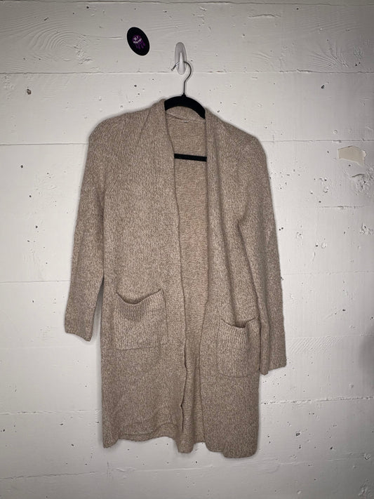 Oatmeal Cardigan Knit with Oversized Front Pocket | S-M