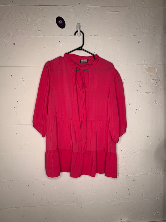 Hot Pink Peplum Tunic L-XXL