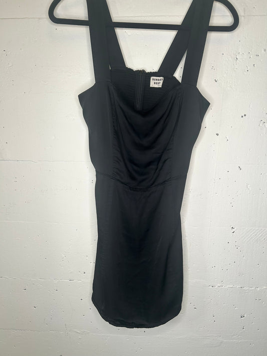 Sunday Best Silk Black Babydoll Dress S