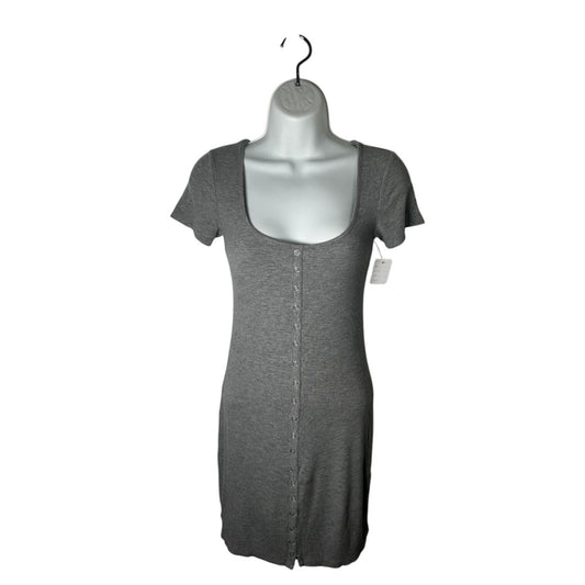 Button down Heather Grey Scoop Dress | S-M