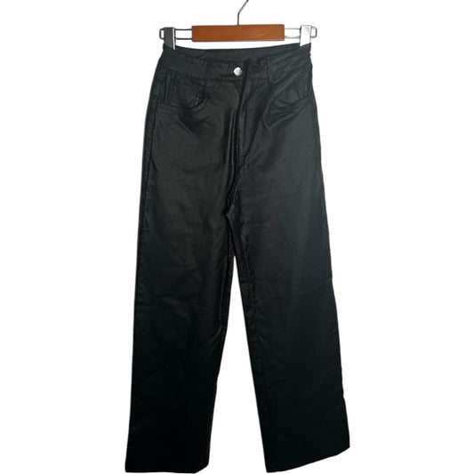 Wide Leg Liquid Look Pleather Pant | S-M